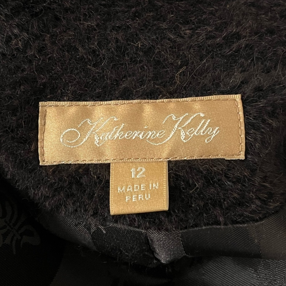 Katherine Kelly Wool Alpaca Collared Button Front Long Coat Brown Size 12 - Picture 13 of 15